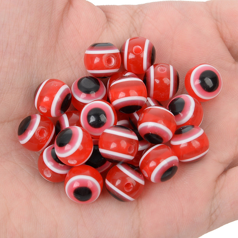 Venta al por mayor 6/8/10MM cuentas resina resina Devil Eye Beads OLY-BDS-HT004